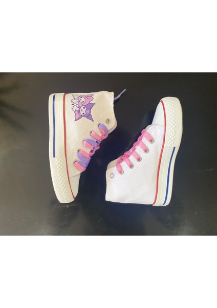 Beyaz Uzun Bilekli Kuromi&mymelody Basklı Günlük Spor Ayakkabı fırsatları