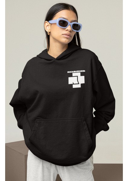 Rammstein Sırt Baskılı Kapüşonlu Sweatshirt, Oversize Rock Metal Baskılı Hoodie modelleri