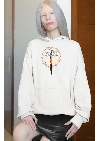 Lord Of Rings Sırt Baskılı Kapüşonlu Sweatshirt, Oversize Yüzüklerin Efendisi Baskılı Hoodie