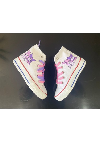 Beyaz Uzun Bilekli Kuromi&mymelody Basklı Günlük Spor Ayakkabı fiyatları