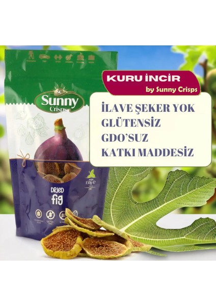 SC Sunny Crisps Kurutulmuş İncir Dilimleri Atıştırmalık Şekersiz Katkısız 150gr - 5'li Paket