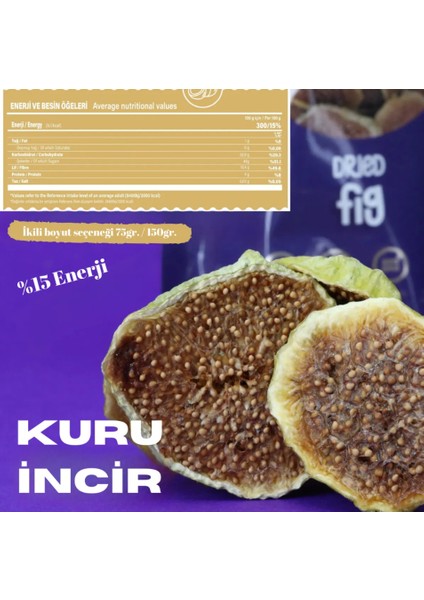 SC Sunny Crisps Kurutulmuş İncir Dilimleri Atıştırmalık Şekersiz Katkısız 150gr - 5'li Paket