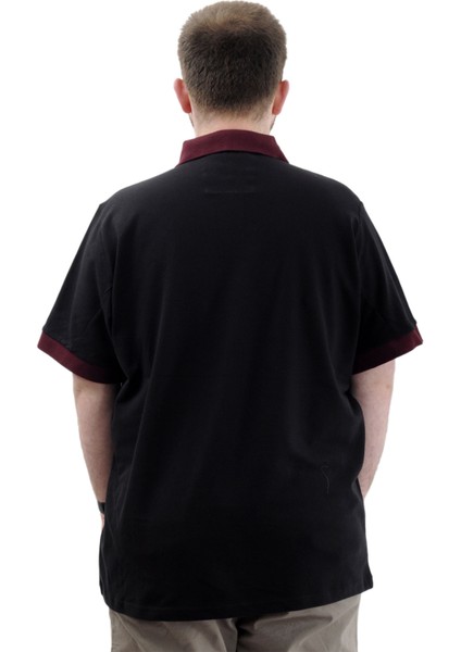 Büyük Beden Erkek Tişört Polo Yaka Nakışlı Unıon Made U24332 Siyah fırsatları