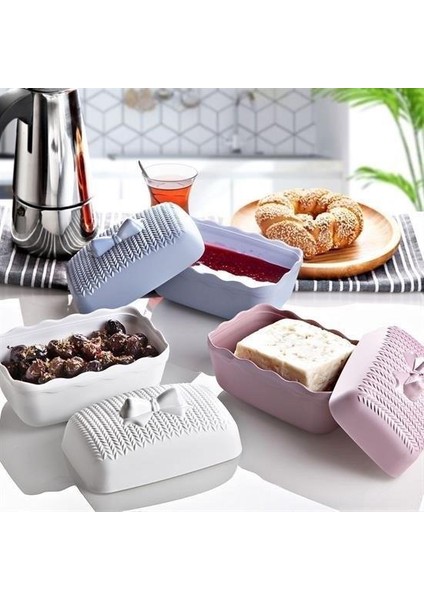 Plastik 2li Kahvaltılık Koyma Şekerlik Saklama Kabı Çok Amaçlı Mutfak Organizer Seti