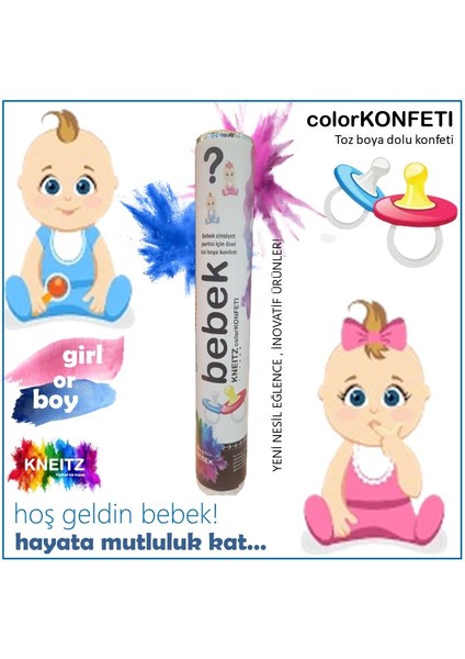 Toz Boya Konfetisi baby shower toz konfeti cinsiyet partisi toz konfeti MAVİ