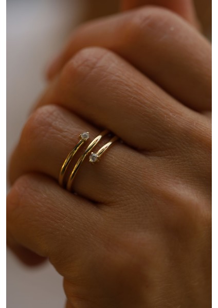 14 Ayar Altın Çapraz Taş Detaylı Yüzük fiyatları