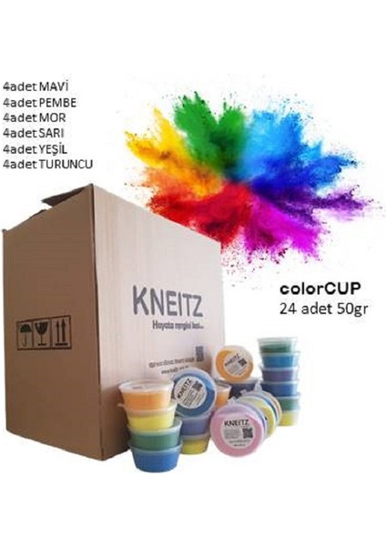 Holi Boya 24ADET x 50GR. Karışık Renklerde Festival Toz Boyası