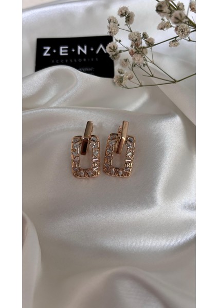 by zena aksesuar Zena Accessories Zirkon Geçmeli Küpe