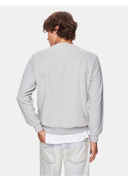 Erkek Sıfır Yaka Uzun Kollu Gri Sweatshırt modelleri