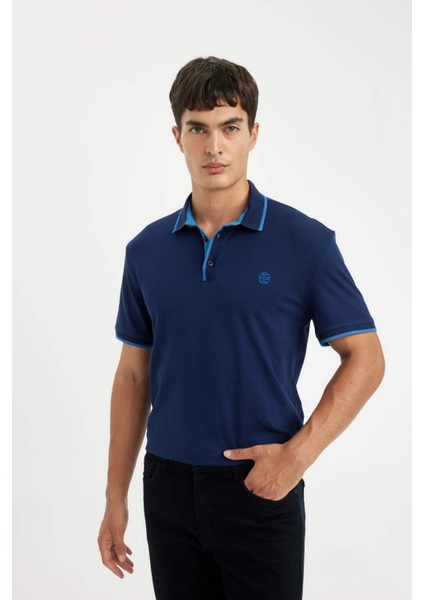 New Regular Fit Polo Yaka Kısa Kollu Pike Tişört D5993AX24SM