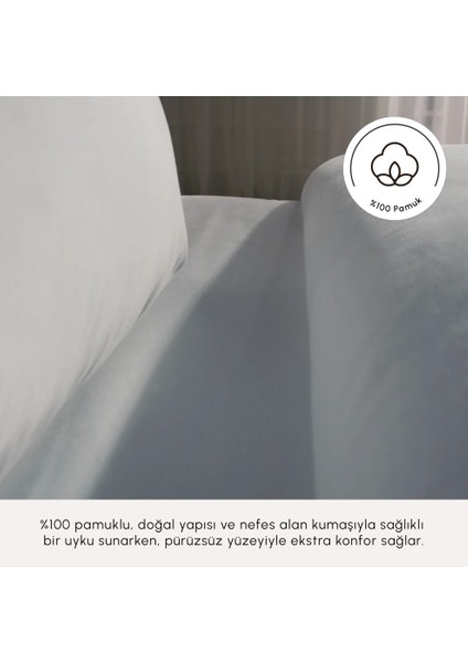 White Collection 120 Tel %100 Pamuk Percale Çift Kişilik Nevresim Takımı Beyaz