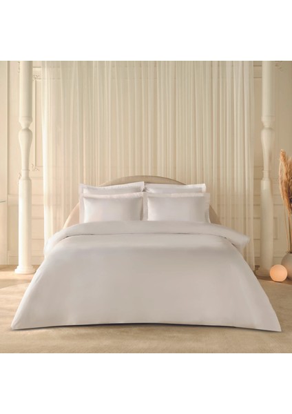 White Collection 120 Tel %100 Pamuk Percale Battal Boy Nevresim Takımı Beyaz