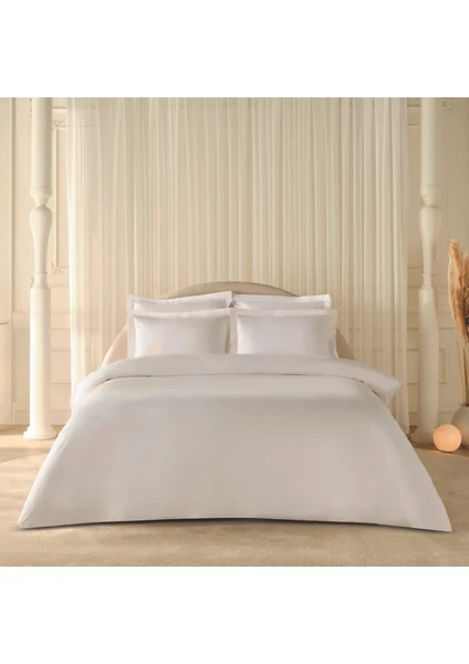 Komfort Home White Collection 120 Tel %100 Pamuk Percale Battal Boy Nevresim Takımı Beyaz