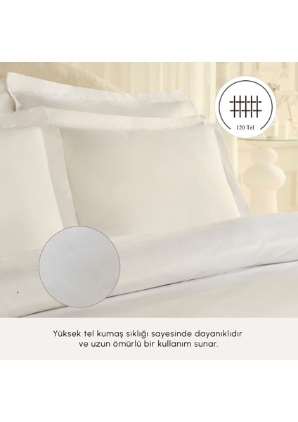 White Collection 120 Tel %100 Pamuk Percale Battal Boy Nevresim Takımı Beyaz