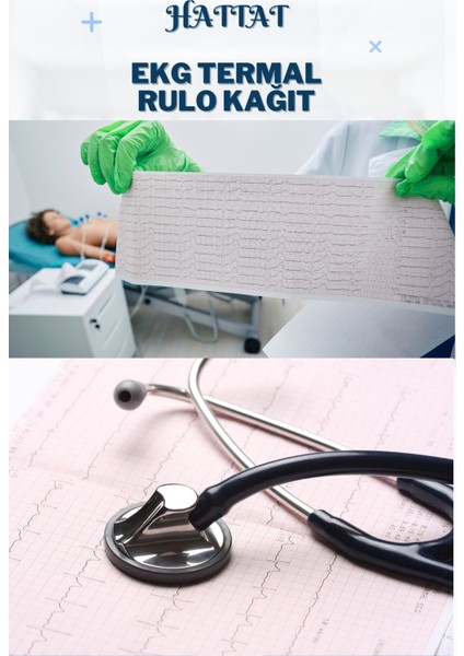 50 Adet Rulo Ekg Ecg 80MMX20METRE Tam Metrajlı Yüksek Kaliteli Hassas Karelajlı Rulo Termal Kağıt