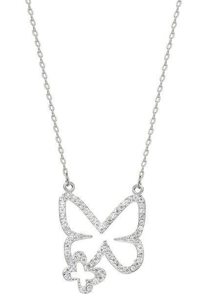 Iki Kelebek Kolye 718911 Silver
