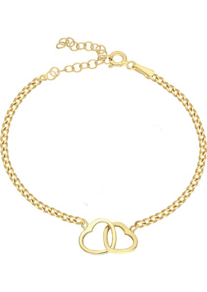 Çift Kalp Bileklik 718513 Gold