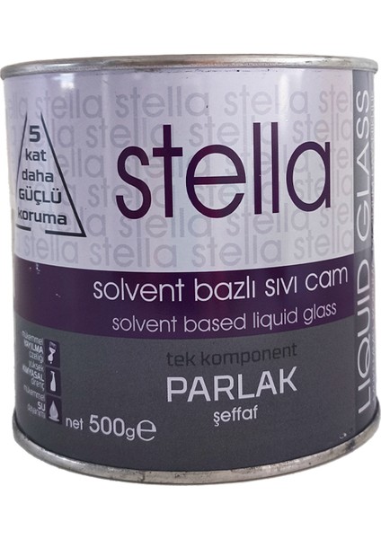 Solvent Bazlı Sıvı Cam Şeffaf Parlak Tek Komponentli 500 gr