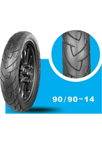 90/90-14 Scooter Motosiklet Dış Lastiği Taftan Tubeless 6pr