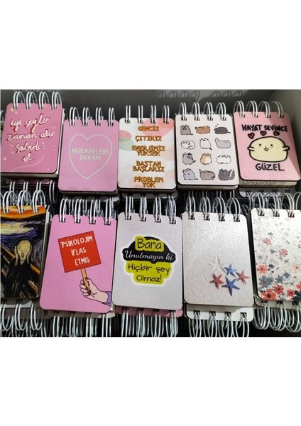 Ahşap Kapak 80 Yaprak Çizgisiz Defter 55X75MM Spiralli - 1 Adet
