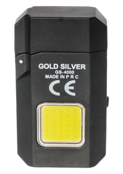 Gold Silver Cob LED Type-C Şarjlı Elektrikli Çakmak Cep Feneri GS-4000