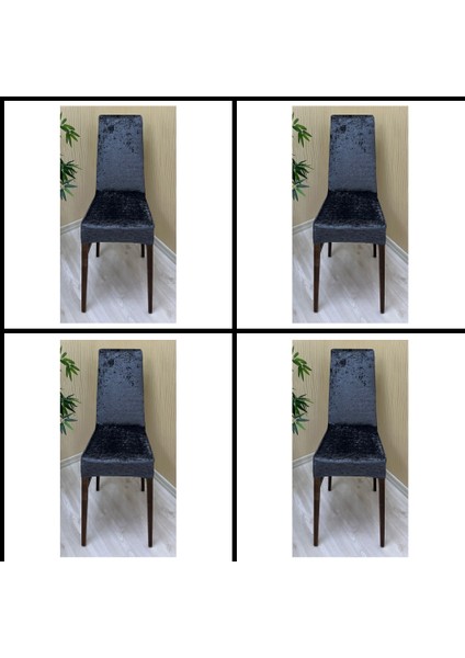 4 Adet Parlak Kadife Kumaş Sandalye Kılıfı Yıkanabilir Likralı Esnek Lastikli, Sandalye Örtü fiyatları