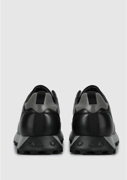 Siyah Deri Erkek Sneaker fırsatları