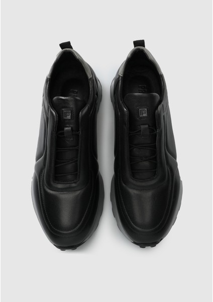 Siyah Deri Erkek Sneaker indirimleri