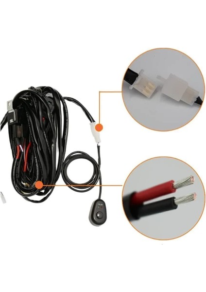 300W 16 Awg Kablo Demeti 15A Off Road LED Açma Kapama Kumandalı Kablo fırsatları