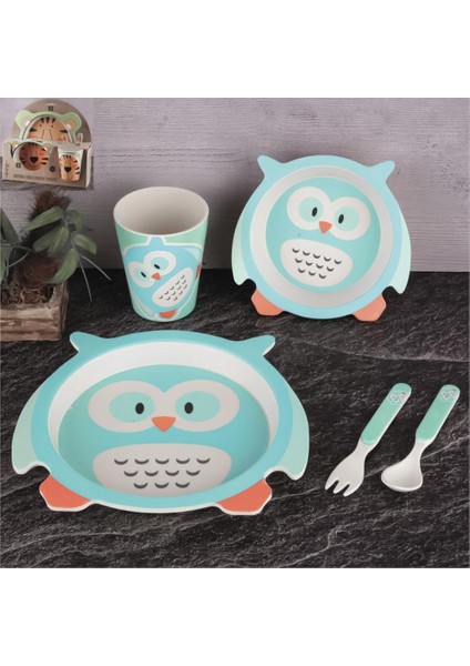 Sevimli Figürlü Bambu Mama Takımı Erkek Kız Çocuk Bebek Mama Tabağı Seti Fiber Mama Takımı 5 Parça fiyatları