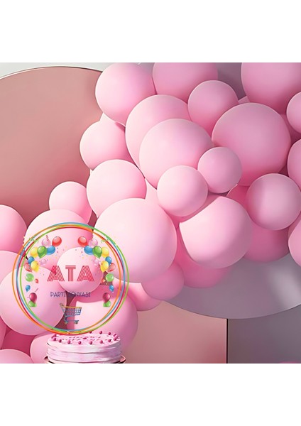 ^^ Doğum Günü Konsepti * Makaron Pembe * 60 Lı Balon Zinciri Parti Seti