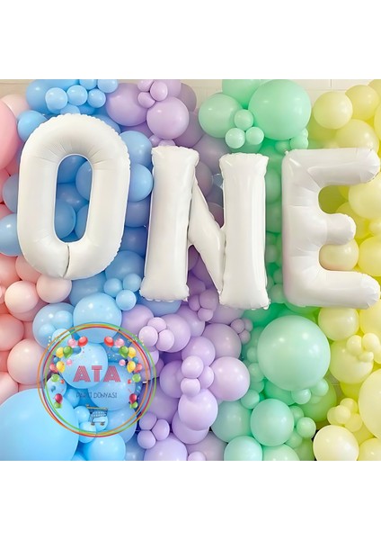 ^^ Doğum Günü Konsepti Makaron Set * Sarı * Pembe * Lila * Yeşil * Mavi * 60 Lı Balon Zinciri Parti Seti
