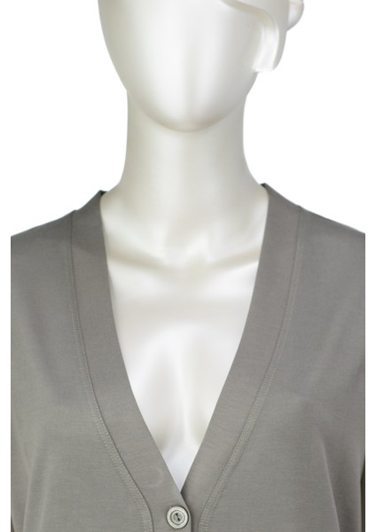 Kadın Glorya Penye Kumaş Anne Yelek Düz Renk Uzun Kollu Cepli Likrasız Rahat Kesim Tam Kalıp indirimleri