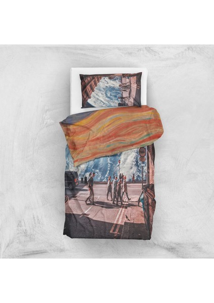 Flow Of Life & The Scream Çift Taraflı Nevresim Takımı - 200 cm x 220 cm