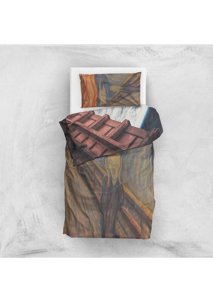 Flow Of Life & The Scream Çift Taraflı Nevresim Takımı - 200 cm x 220 cm