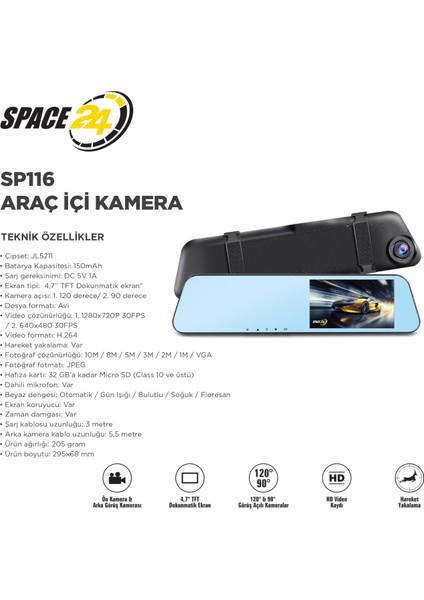 Araç Içi Kamera SP116