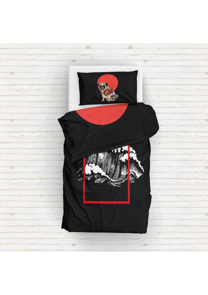 The Pug & Perspektif Kanagawa Çift Taraflı Nevresim Takımı - 200 cm x 220 cm