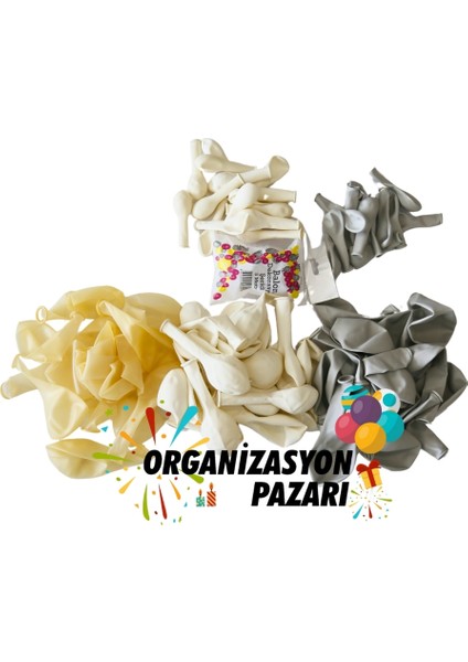 Balon Seti Dumangri-Beyaz-Şeffaf 100 Lü Balon Zinciri Seti modelleri