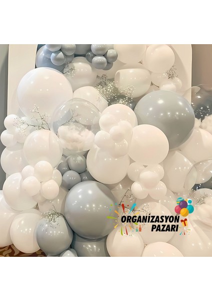 Balon Seti Dumangri-Beyaz-Şeffaf 100 Lü Balon Zinciri Seti fırsatları