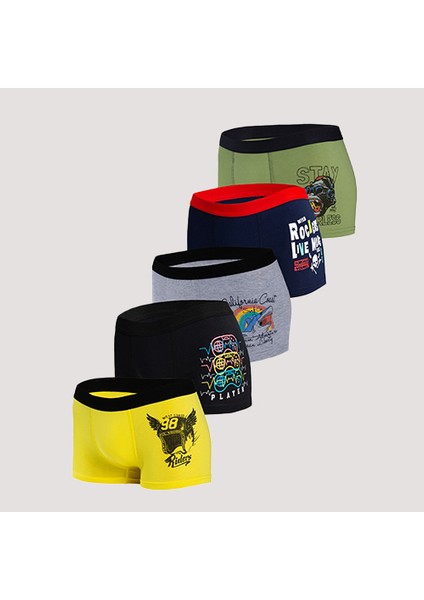 5'li Erkek Çocuk Boxer %90PAMUK %10ELASTAN