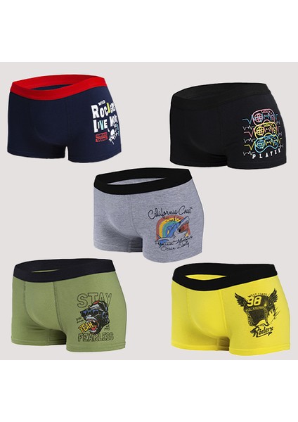5'li Erkek Çocuk Boxer %90PAMUK %10ELASTAN