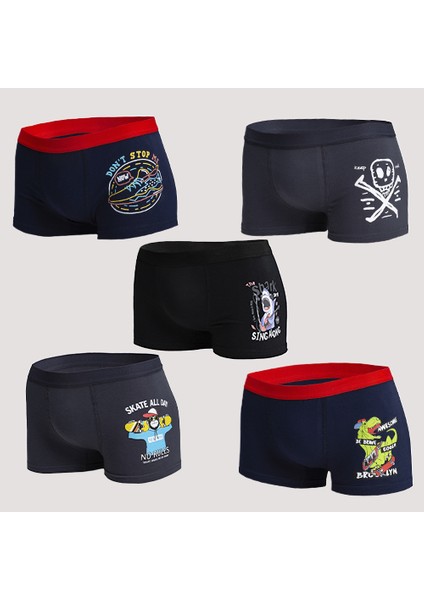 Erkek Çocuk Boxer %90 Pamuk %10 Elastan 5'li Paket Nefes Alabilir ve Rahat Tasarım fiyatları