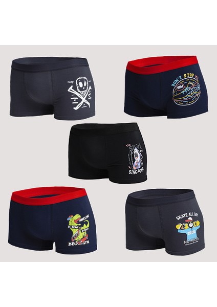 Erkek Çocuk Boxer %90 Pamuk %10 Elastan 5'li Paket Nefes Alabilir ve Rahat Tasarım modelleri