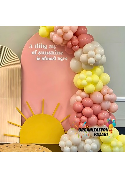 Balon Seti Makaron Sarı-Makaron Pembe-Retro Beyaz-Baby Pink 100 Lü Balon Zinciri Seti fırsatları