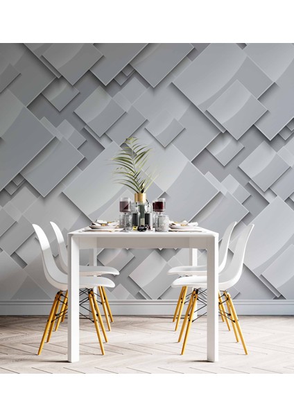 3 Boyutlu Beyaz Geometrik Kabartma Görünümlü Desenli indirimleri