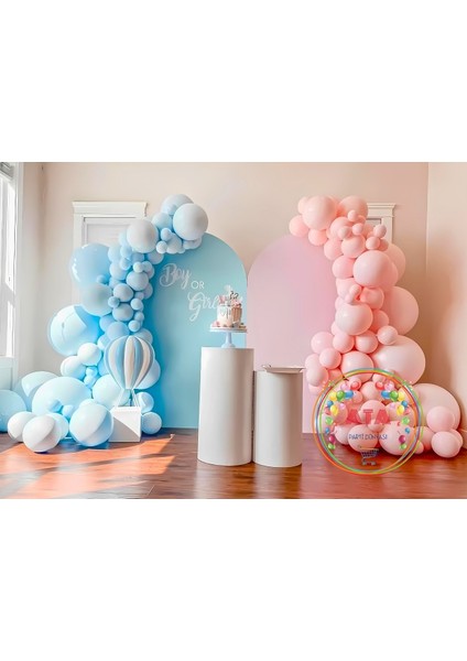 ^^ Doğum Günü Konsepti *Makaron Pembe*Makaron Mavi* 100 lü Balon Zinciri Parti Seti