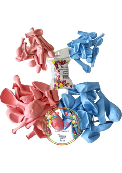 ^^ Doğum Günü Konsepti *Makaron Pembe*Makaron Mavi* 100 lü Balon Zinciri Parti Seti fırsatları