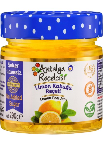 Antalya Reçelcisi Limon Kabuğu Reçeli 290G Rafine Şeker Ilavesiz