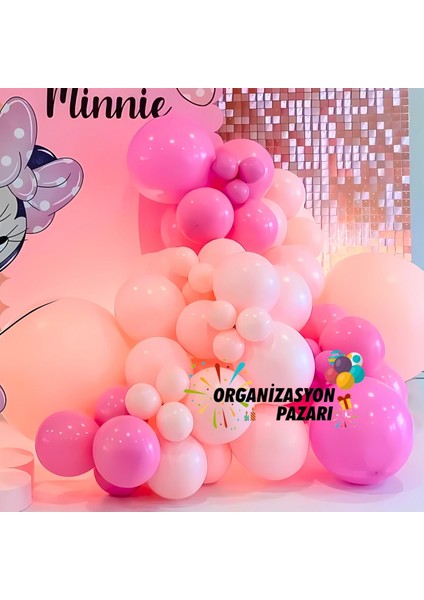 Balon Seti Şeker Pembe-Makaron Somon 60 Lı Balon Zinciri Seti fırsatları