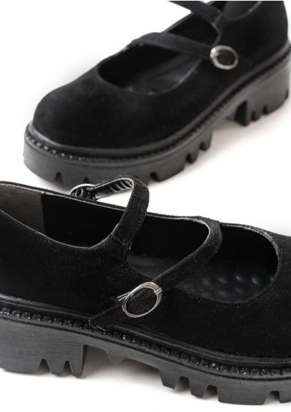 Siyah Süet Günlük Yüksek Tabanlı Loafer Ayakkabı modelleri